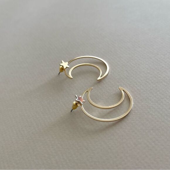 Moon earrings S800 - Picture 3 of 5